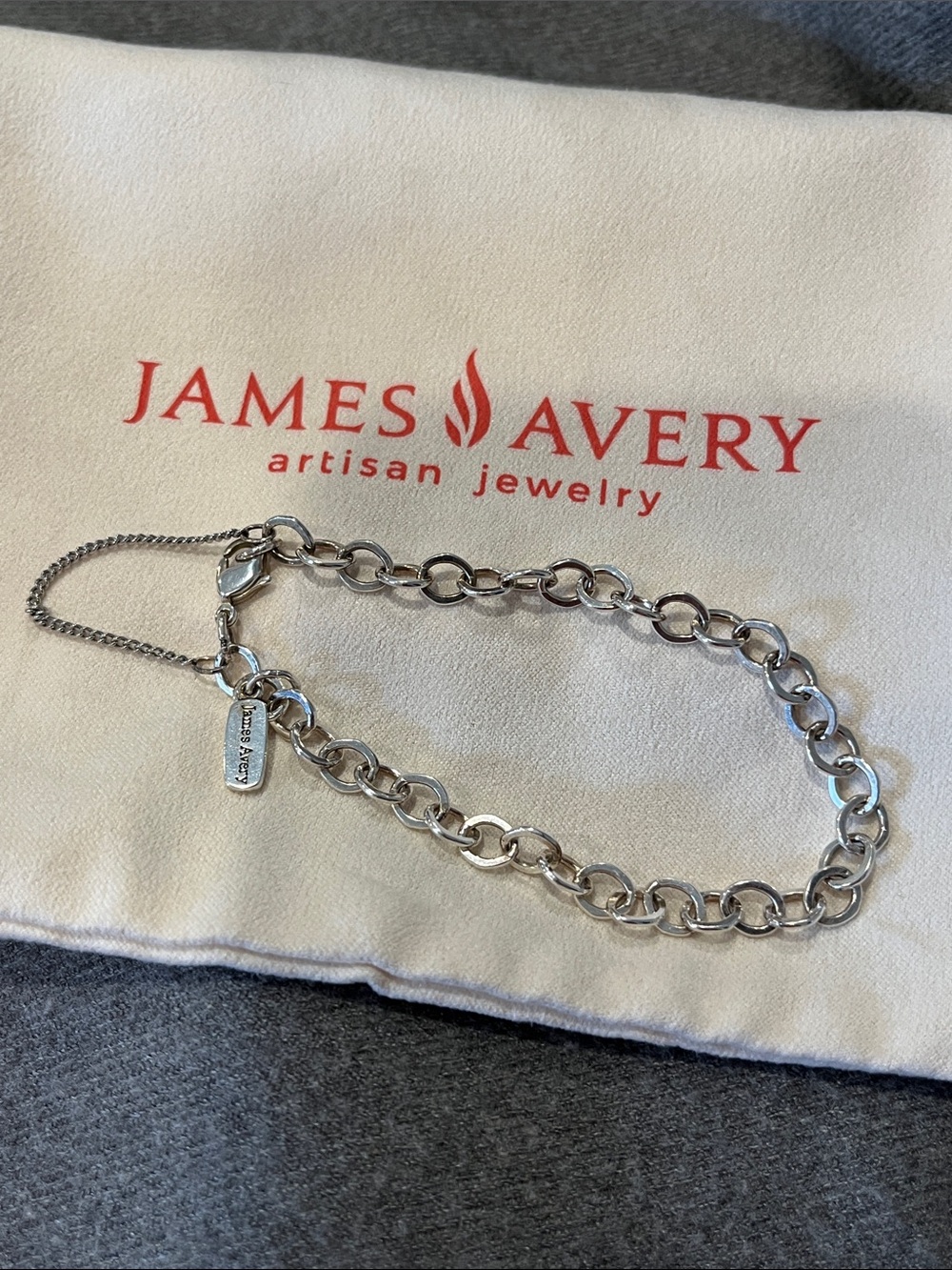 James Avery Sterling Curb Link Bracelet-7.5